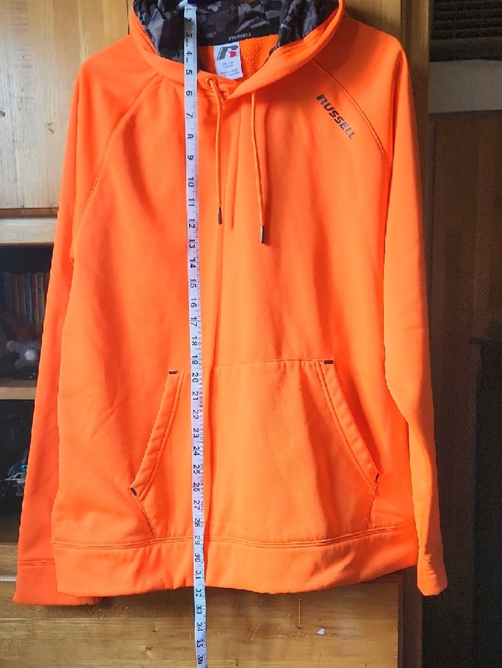 Russell Athletic High-Visibility Orange Hoodie - Picture 5 of 7